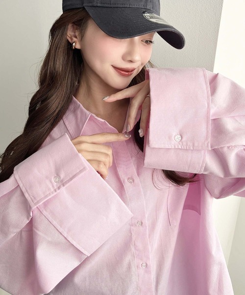 moment+ ブラウス シャツ 「累計販売枚数1万枚突破！」ワイドスリーブ