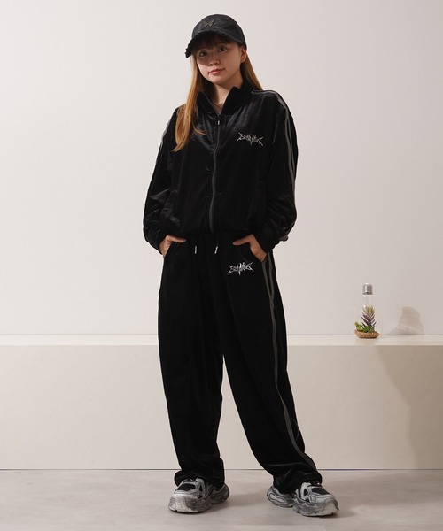 ジャージ 「セットアップ 対応」サイドライン ベロア トラック