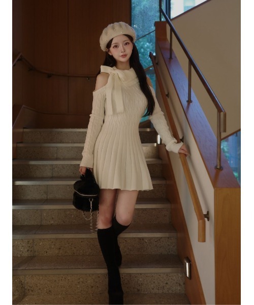 Darich（ダーリッチ） ワンピース アメスリフレアニットミニワンピース