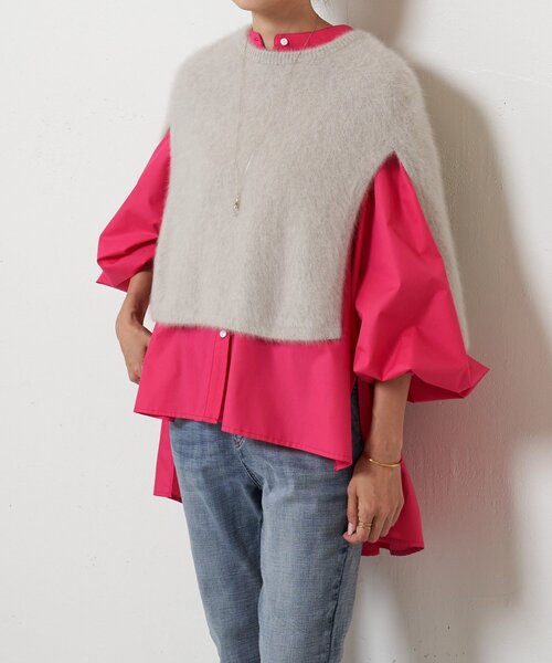 BEARDSLEY（ビアズリー） ブラウス シャツ ソデリブフレアシャツ