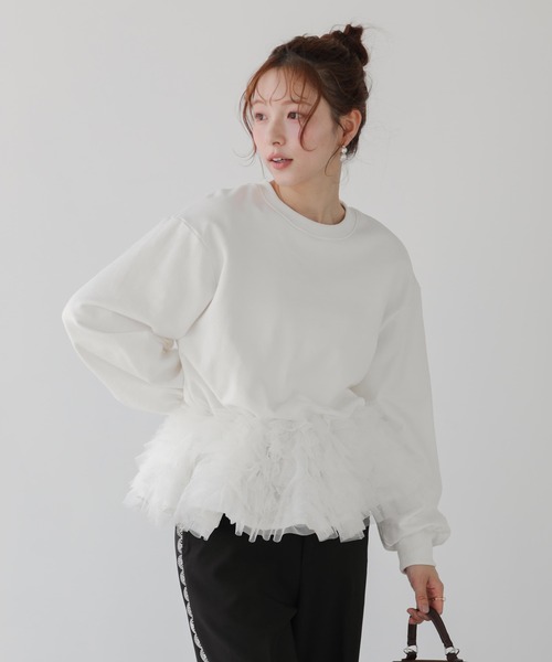 Fit more（フィットモア） トレーナー スウェット ミルフィーユフリル