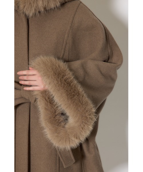 rienda（リエンダ） ポンチョ ウールMIXフードポンチョコート 秋服 冬