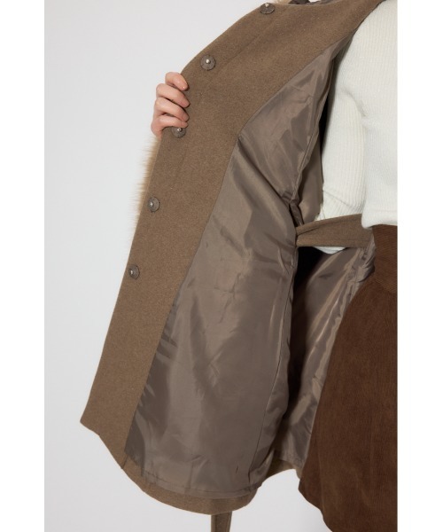 rienda（リエンダ） ポンチョ ウールMIXフードポンチョコート 秋服 冬