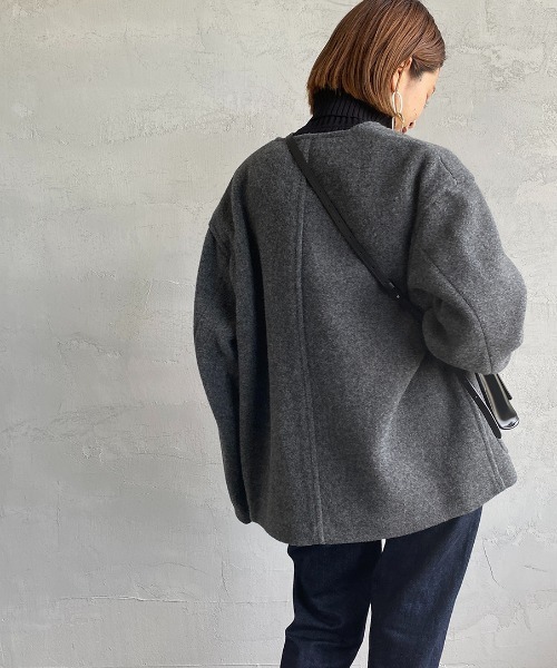 Danton（ダントン） ジャケット ノーカラージャケット ウールライト