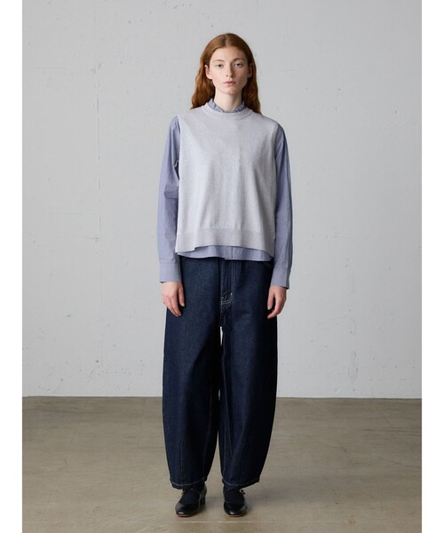 MidiUmi（ミディウミ） ブラウス シャツ フロントハーフフリルシャツ