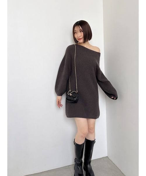 SNIDEL（スナイデル） ワンピース ラクーンミニニットワンピース