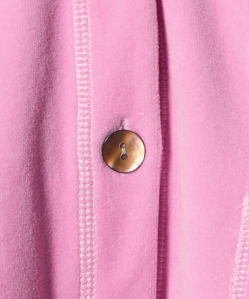 6 カーディガン 「6(ROKU)」ベロア カラー カーディガン レディース