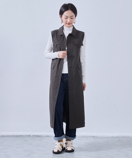 On One's Own ベスト ジレ ミリタリーロングベスト・ミリタリー風