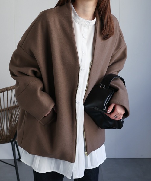 sakishimatokyo ノーカラーコート コート 「選べる柄」ノーカラー