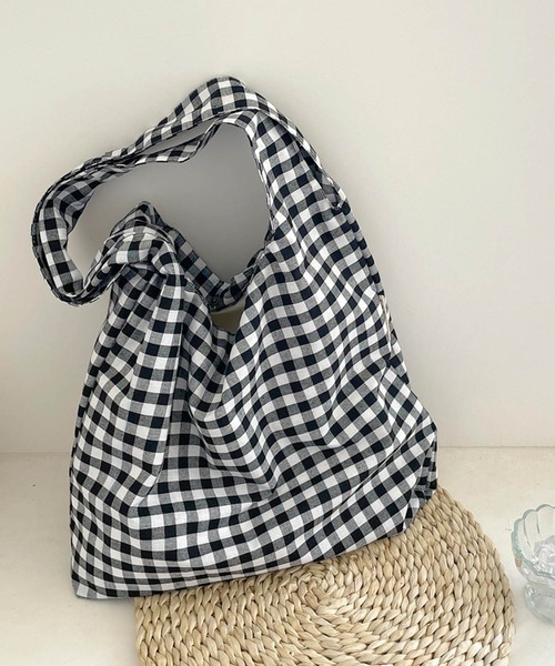 Mignonjour トートバッグ FReePLACe/ギンガムチェックトートバッグ