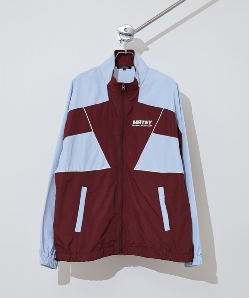 SUGGESTION ナイロンジャケット Nylon switching full zip blouson