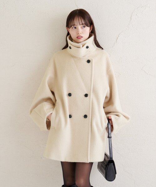 mystic（ミスティック） コート アウター ウール混 シャギーミドル