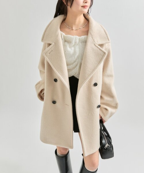 mystic（ミスティック） コート アウター ウール混 シャギーミドル