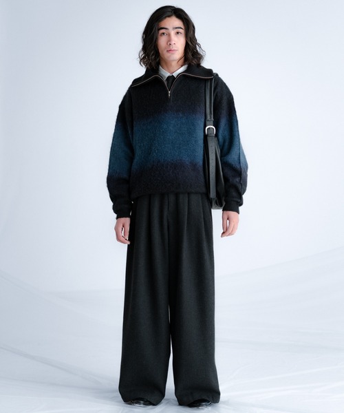 SINSS セーター ニット Wool blend gradation zip knit / ウール