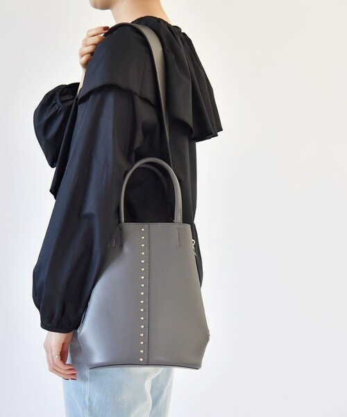 quaranciel トートバッグ quaranciel: 2way スタッズ バケツ トート