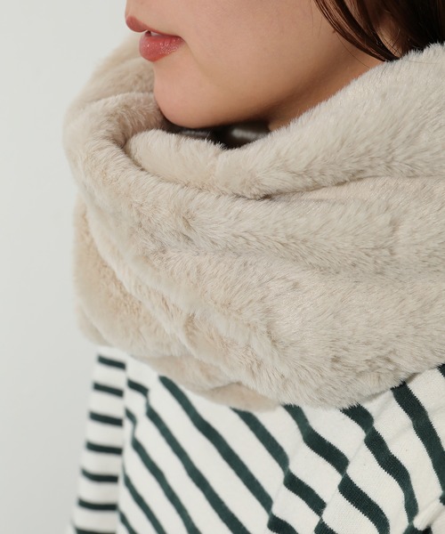 emesuelee ネックウォーマー スヌード ふわふわモフモフエコファース