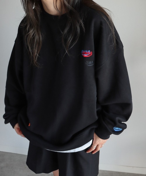 トレーナー スウェット サガラ刺繍ワッペンロゴスウェット レディース