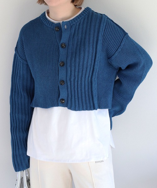 cepo（セポ） カーディガン インディゴニットカーディガン レディース