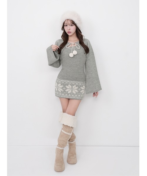 Darich（ダーリッチ） ワンピース ノルディックパネルニットミニ