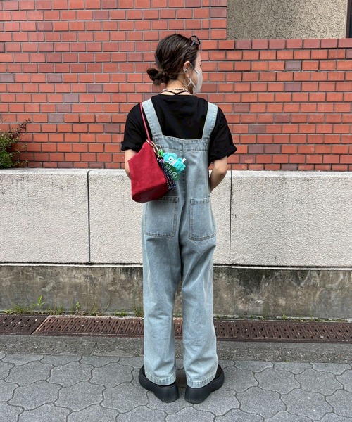 サロペット オーバーオール 「XSサイズあり」フロントジップデニム