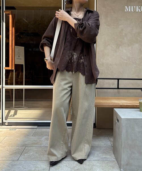 DouDou（ドゥドゥ） ブラウス シャツ 「新色追加」スカラレースキャミ