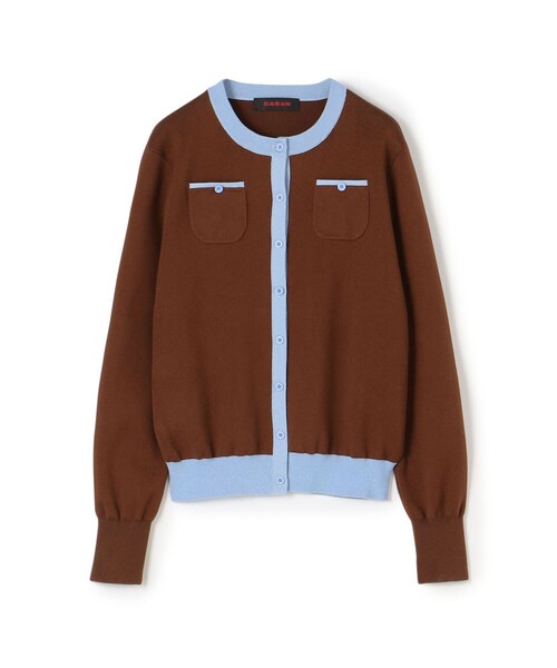CABaN（キャバン） カーディガン コットンカシミヤ バイカラークルー