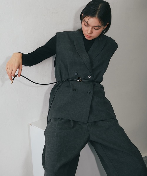 SMILE ORCHID（スマイルオーキッド） セットアップ ベルト付きジレ