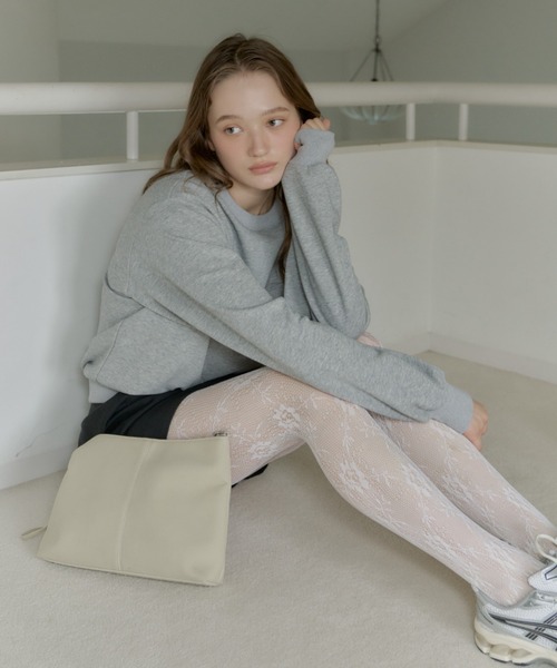 GIUNON タイツ flower leaf lace tights / フラワーリーフレースタイツ