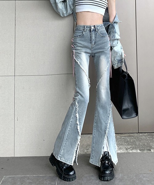 gossip!ロサンゼルス ジーンズ デニム デニムパンツ Y2K リボン