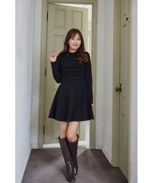 Her lip to ワンピース Paneled Flared Knit Mini Dress : ZOZOTOWN