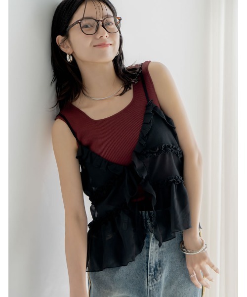 美品 DSQUARED2 フリルキャミソール 40 美品 DSQUARED2 フリル