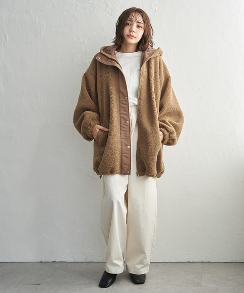 notch. ブルゾン アウター ボアビッグフードブルゾン レディース