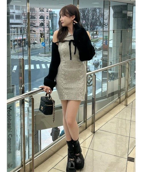 Darich（ダーリッチ） ワンピース ショートボレロニットミニワンピース