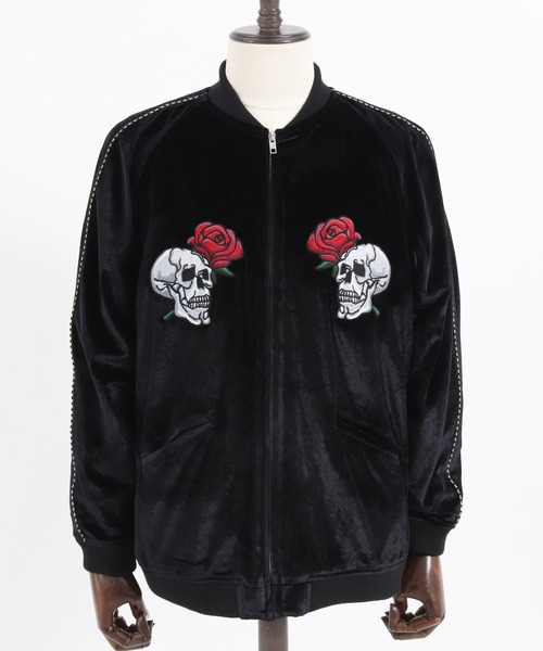 CAMBIO（カンビオ） スカジャン mj8773-ベロアスカジャン（スカル