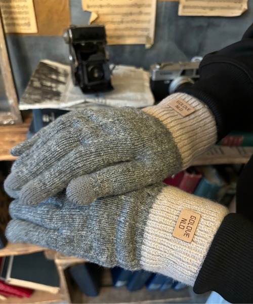 手袋 「M2SUQARED/エムツースクエア」ロゴニット手袋/グローブ/2トーン