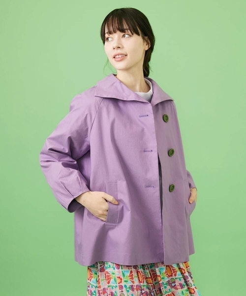 Jocomomola（ホコモモラ） コート アウター 裏地プリント変形カラー