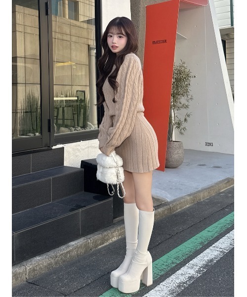 Darich（ダーリッチ） ワンピース ハートオープンニットミニワンピース