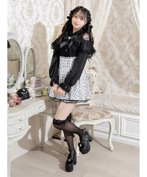 NOEMIE（ノエミー） ブラウス シャツ ツイードリボンケープフリル