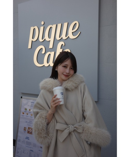 CELFORD（セルフォード） ポンチョ ファーポンチョコート レディース