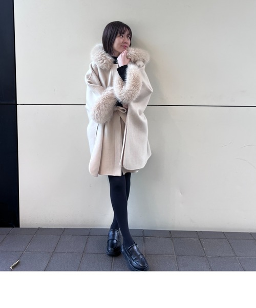 CELFORD（セルフォード） ポンチョ ファーポンチョコート レディース