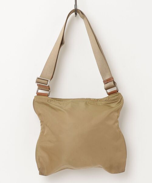 PRADA（プラダ） ナイロン 三角ロゴ ショルダーバッグ - ベージュ