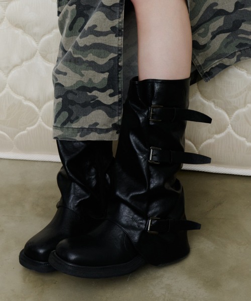 DTYYPE（ドタイプ） ブーツ バックルカバーロングブーツ レディース