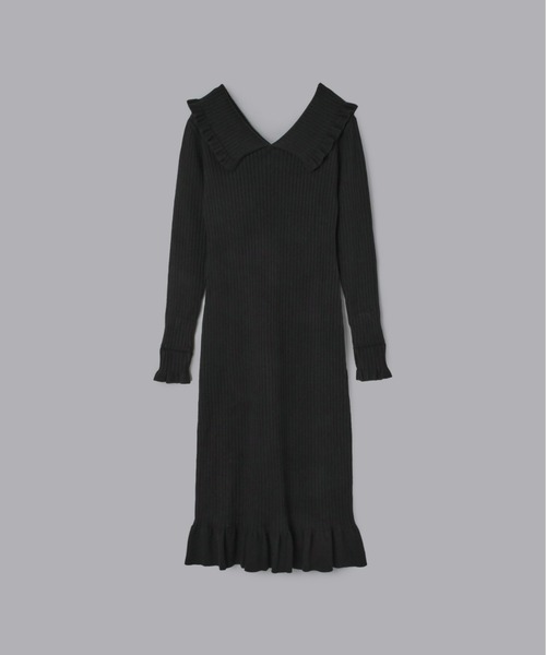 Olu.（オルドット） ワンピース フリルリブニットワンピース