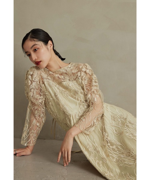 niana（ニアナ） ドレス ボタニカル柄刺繍レースドレス 結婚式 成人式