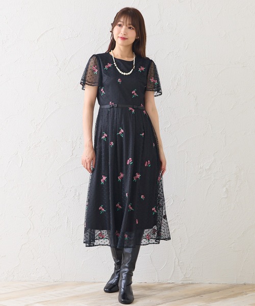 Rose Tiara（ローズティアラ） ワンピース チュール刺繍ワンピース