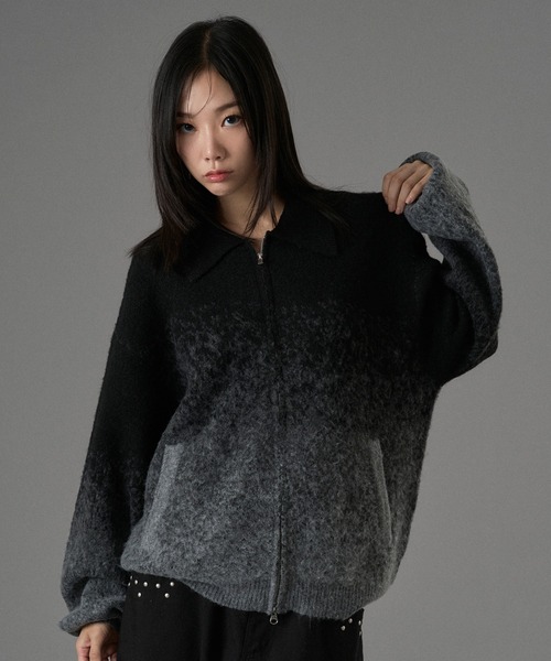 ONCILY（オンシェリー） カーディガン ASSORT SHAGGY ZIP KNIT
