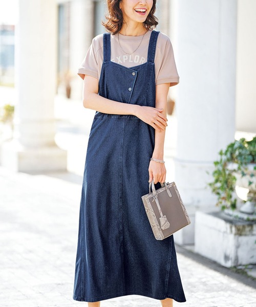 BELLUNA PLUS（ベルーナプラス） ジャンパースカート 美ストレッチ素材