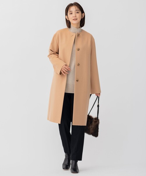 23区（ニジュウサンク） ノーカラーコート コート ウールカシミヤ