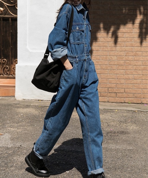 オールインワン デニムオールインワンパンツつなぎ レディース