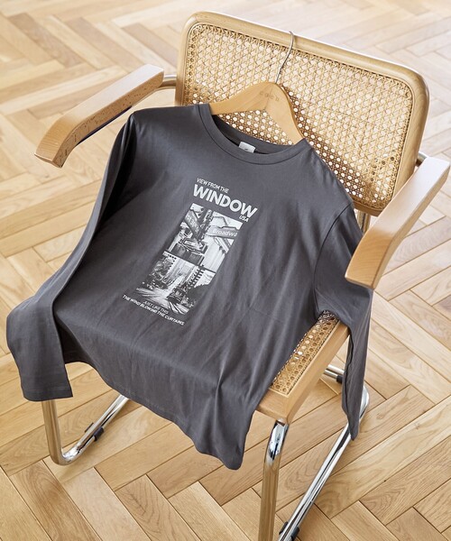 coen（コーエン） tシャツ コットンフォトプリントロンT レディース